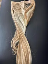 Coleta larga y recta para envolver alrededor de coleta, extensiones de cabello, peluca Natural, sombreros, cabello sintético, marrón, gris, 613
