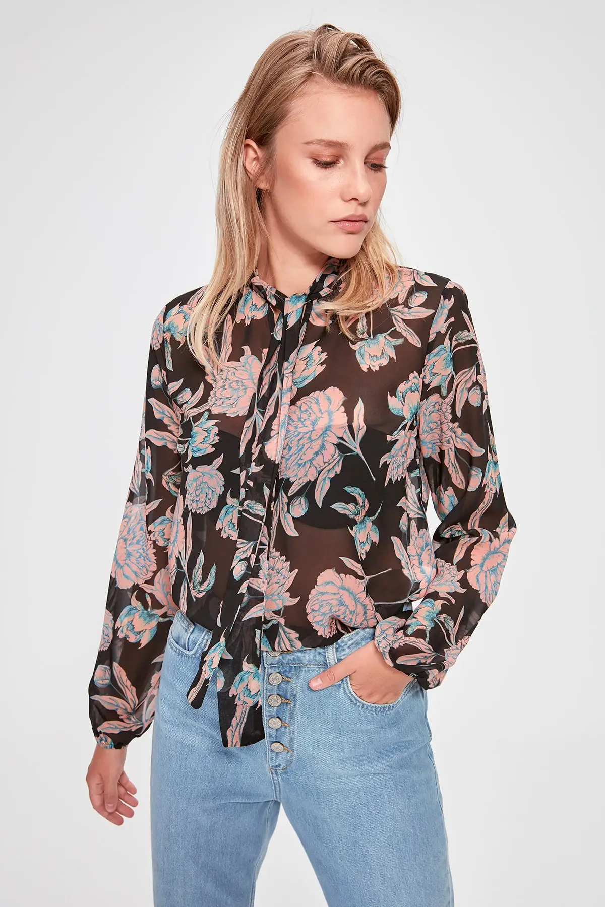 Trendyol шнуровка детальный Bluz TWOAW20BZ0387