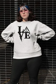 

Angemiel Wear Deathly Hallows Love Write White Women Sweatshirts