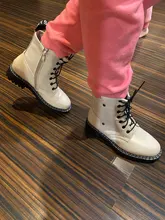 AIYUQI-Botas cortas de cuero genuino para mujer, botines de lana cálidos y antideslizantes, para estudiantes, para invierno, 2021