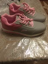 Zapatillas de deporte de cuero sintético para mujer, zapatos informales transpirables planos para correr