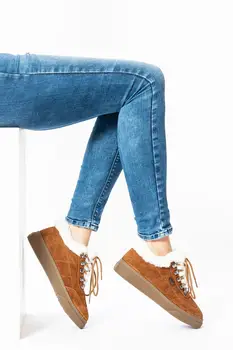 

Real Sheepskin Suede Genuine Leather Warm Wool Women Winter Autumn Ankle Boots for Woman Snow Waterproof Fur Lined T-391010