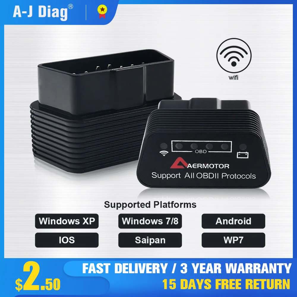 Bluetooth сканер AERMOTOR OBD2 ELM327 V1.5/4 0/WIFI инструмент для диагностики ошибок автомобиля