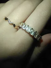 Huitan-anillo de compromiso con Circonia cúbica para mujer, sortija de compromiso, de boda, de lujo, cuadrado, Micro pavé, promesa de amor, gran oferta