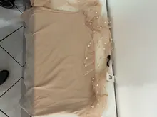 Blusa de manga larga ahuecada con volante elegante para otoño, camisa Sexy de malla transparente con cuentas y cuello redondo para mujer