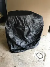 190T 210D cubierta de barbacoa para exterior, polvo impermeable Weber pesado parrilla cubierta de la lluvia de barbacoa al aire libre cojín redondo