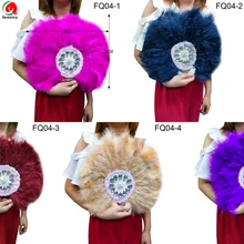 FQ04-5Pcs/сумка- стиль Африканский мягкий веер с перьями и золотая ручка танцевальные вентиляторы для вечерние 5 цветов