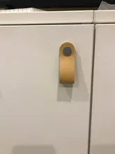 Tiradores de tocador de cuero para armario, asa suave de puerta, modernos, negros, para cocina y mobiliario