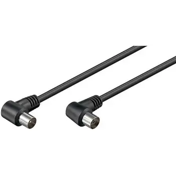 

Cable antena de TV de 75 Ohm acodado 10 M Negro