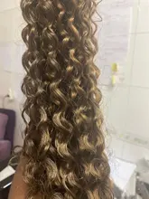 BOL Ombre pelo sintético mechones rizado resistente al calor extensiones de cabello marrón oscuro raíces 24 26 28 300g 9 unids/lote