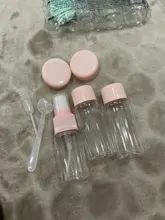 7 unid/set W Mini de cosméticos de maquillaje de la cara crema olla botellas de plástico vacía transparente maquillaje contenedor botella de accesorios de viaje