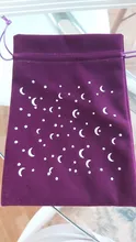 Bolsa de almacenamiento con patrón de Luna, juego de mesa de cartas bordadas, bolsa con cordones, terciopelo, Tarot, 1 ud.