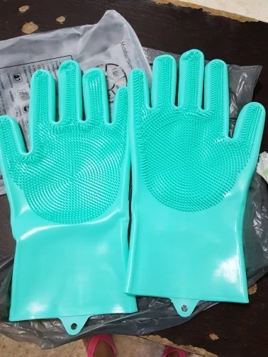 Magic Silicone Dishwashing Gloves photo review