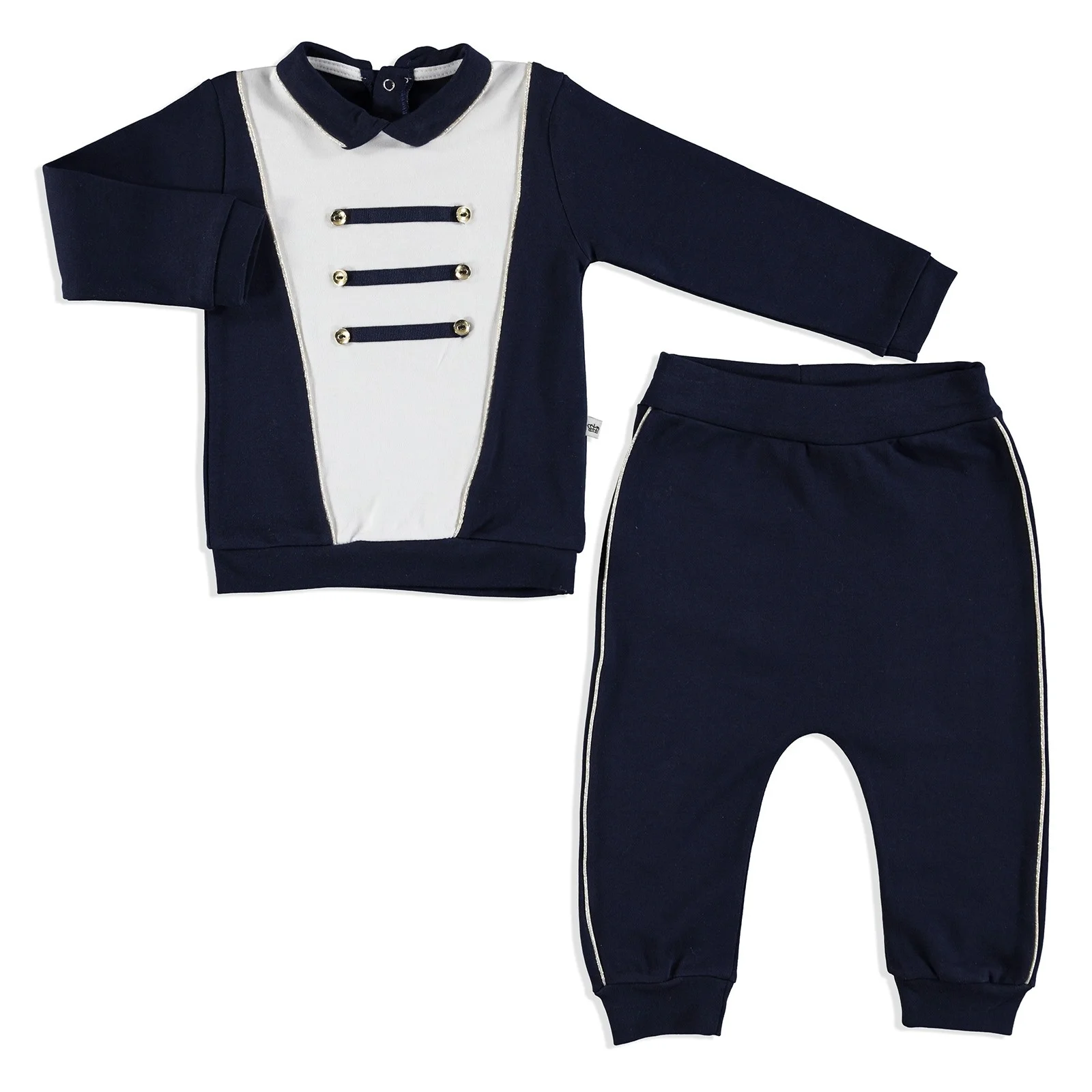 

ebebek Mymio Crested Interlock Baby Polo Neck Sweatshirt Trousers Set