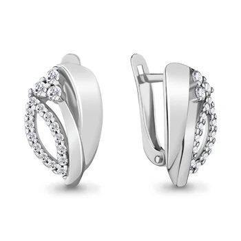 

Aquamarine earrings with cubic zirconia, 925 sterling silver