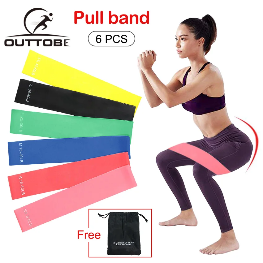

Outtobe 6 PCS Resistance Loop Exercise Bands Resistance Bands Elastic Pull Rope Latex Yoga Exercise Expander Fit Simplify