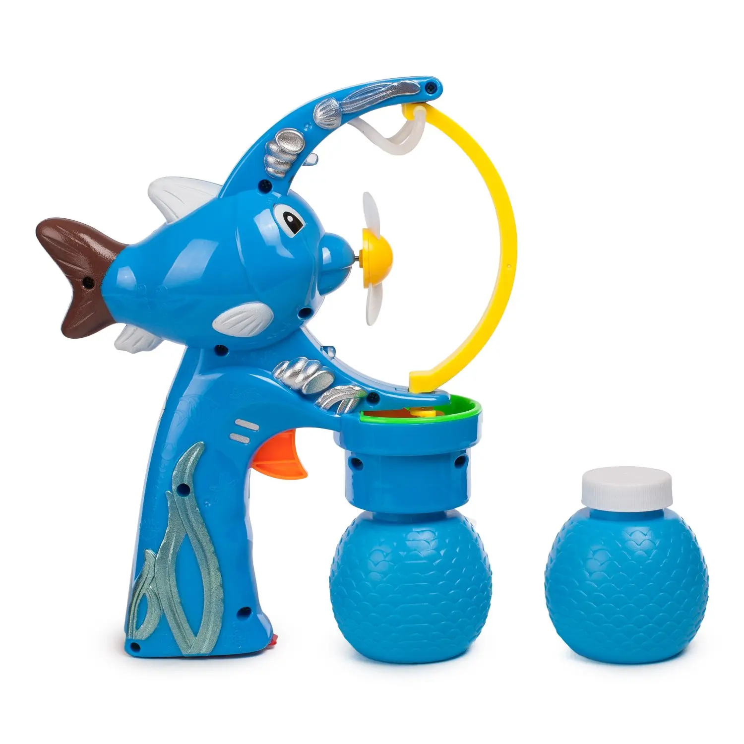 Пистолет Newsun Toys для выдувания мыльных пузырей Рыбка +2 бутылочки 90-95мл JY009-C