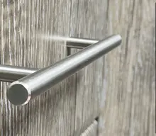 Barra en T de acero inoxidable para puerta alacena, 50mm-450mm, tirador del mango muebles perillas de gabinete, manija del cajón del armario