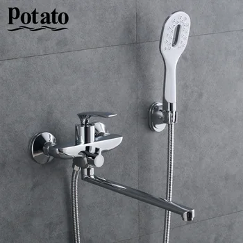 

Potato Bathroom Shower Set Zinc Alloy body Shower Head Bathroom Tap chrome Bathtub Faucet p22234-