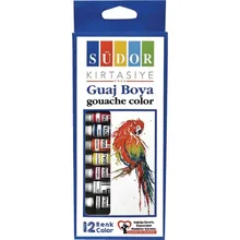 Ensemble de peinture Gouache de marque Südor 10 couleurs 8.5 ml-image à convenir aux débutants.