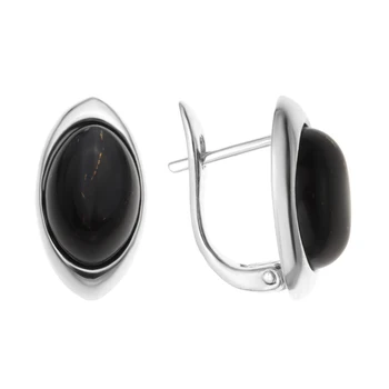 

Silver earrings with Agate black