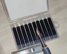 Pluma estilográfica azul, paquete de 10 unidades, bomba Convertidora de recarga de tinta, cartuchos recarga para pluma de 3,4mm