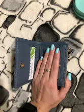 Cartera de piel sintética suave para mujer, cartera amarilla de marca, monedero Mini con broche, tarjetero, billetera corta, Bolso pequeño Delgado, llavero con cremallera