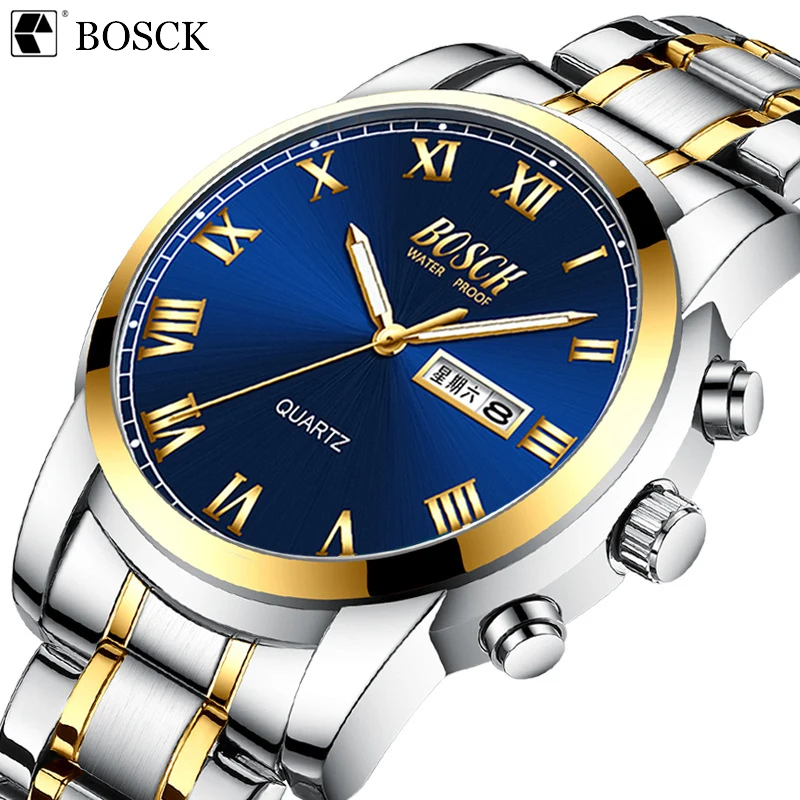 

Bosck Ultra-Thin Luxury Simple Business Quartz Watch Korean Trend 30M Waterproof Luminous Display Men's Watch Relogio Masculino
