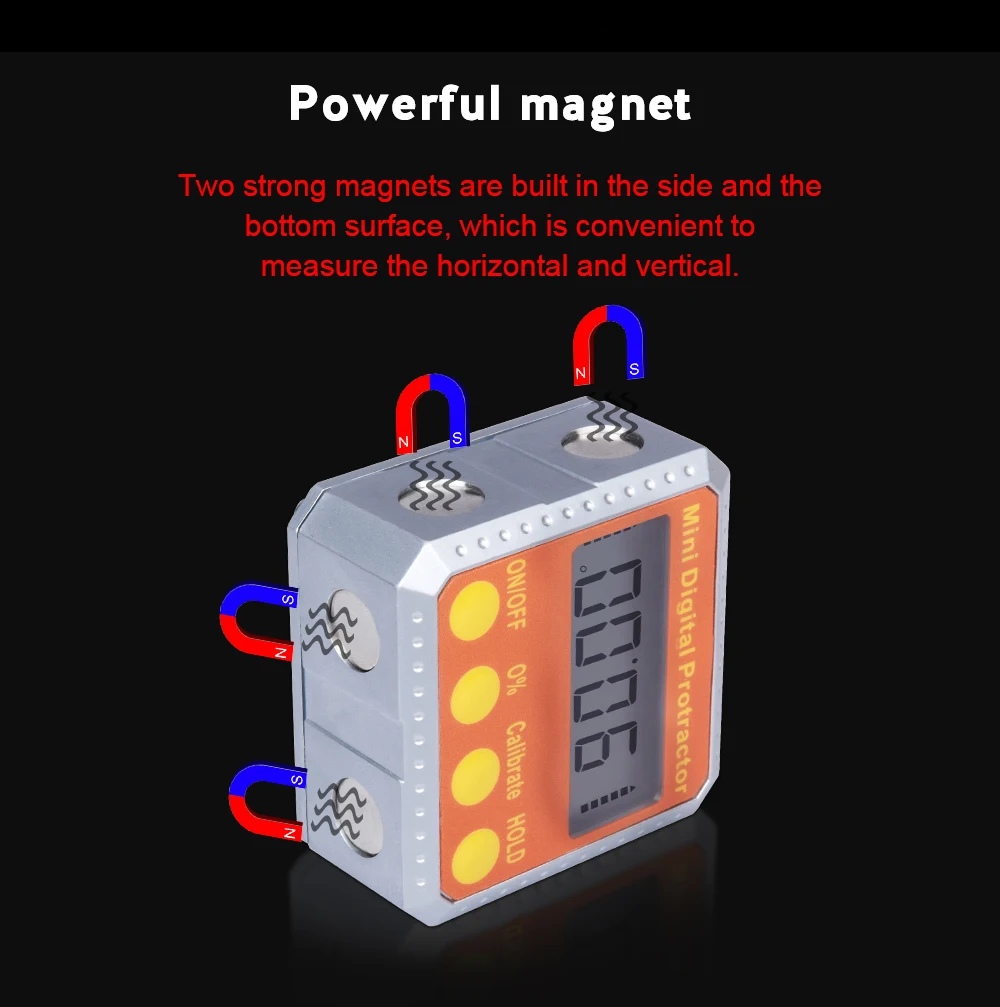 Мини цифровой транспортир электронный инклинометр 360 градусов уровень коробка угол линейка измерительные приборы Магнитный