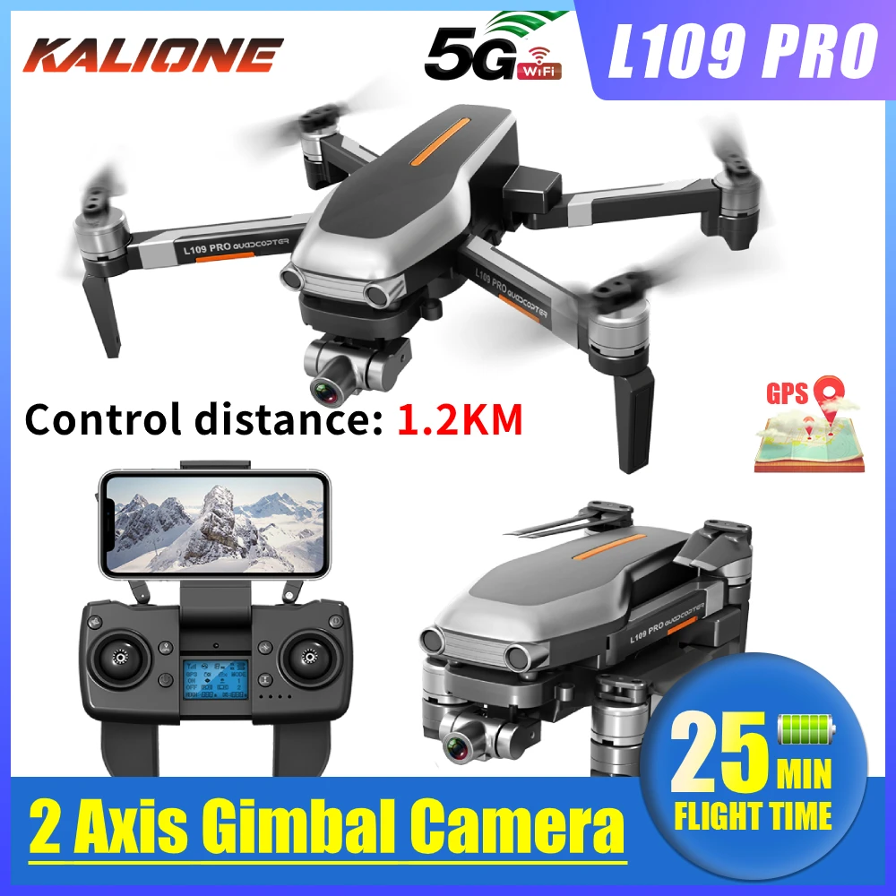 L109 PRO GPS Дрон 4K с HD камерой 2 осевой шарнир 5G WIFI Профессиональный Квадрокоптер