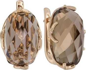

Aloris earrings with 2 раухтопазами Red Gold