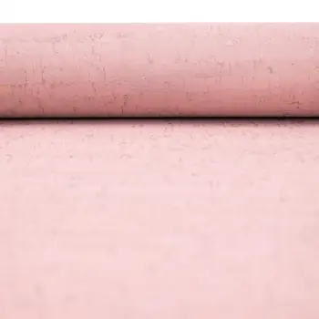 

Pink color cord rustic cork fabric Portuguese eco cork textile sheet COF-339