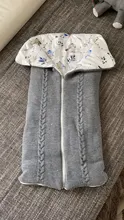 Saco de dormir para bebé, saco de dormir para cochecito de bebé, sólido, grueso, cálido, envolvente para recién nacido, manta de punto de 75x35cm