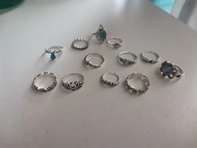 Conjunto de anillo con gemas estilo Retro bohemio para mujer, sortija, flor de cristal, elefante, Loto hueco, 32 estilos, regalo de aniversario de boda