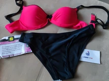 ESSV-bañador rojo de realce, conjunto de bikini de talla grande para mujer, traje de baño sexy acolchado con correa ajustable, bikinis bordeados, ropa de baño de verano