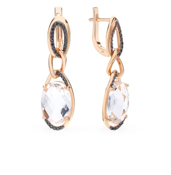 

Gold earrings with rhinestone and cubic zirconia sunlight sample 585