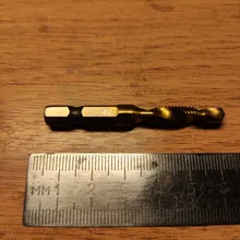 Taladro titanio plateado caña hexagonal HSS rosca de tornillo broca métrica taladro Bits máquina para tornillos compuesto M3 M4 M5 M6 M8 M10 herramientas de mano