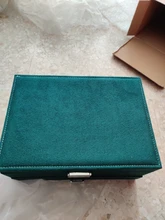 WE New-estuche de 3 capas con broche verde para mujer, organizador de joyería, anillo grande, collar, soporte de maquillaje, caja de joyería de terciopelo con cerradura