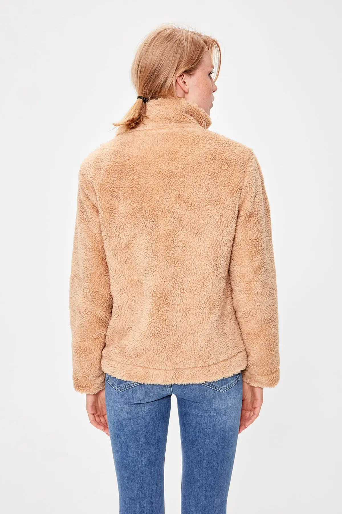 Trendyol Camel Вертикальный Воротник пушистые пальто TWOAW20MO0058