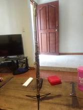 Soporte portátil para flauta, accesorio plegable de Metal, 4 Patas, instrumento de viento, negro