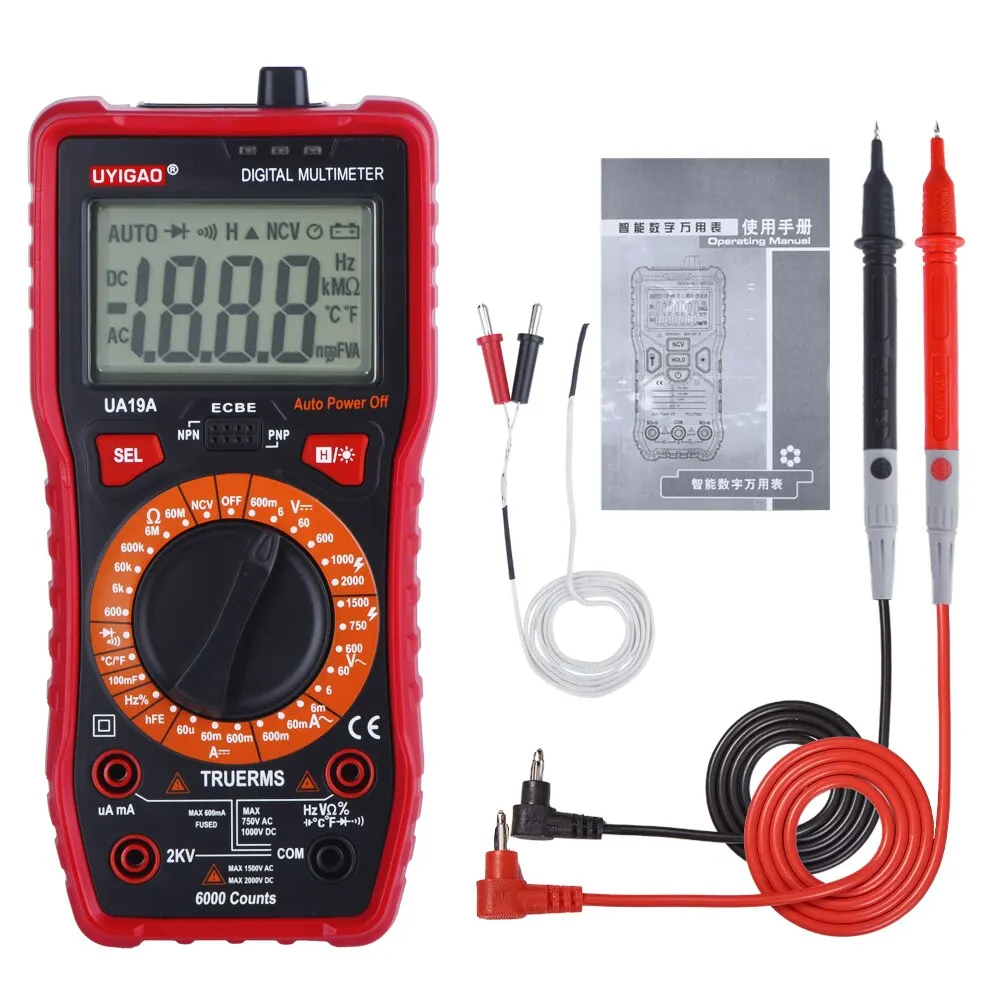 

High Precision Digital Multimeter Ammeter Voltmeter Capacitance Voltage Current Intellignet Tester LED Display NCV Measurement