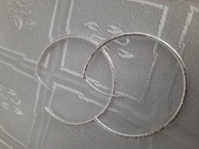 AGLOVER-pendientes de plata de ley 925 esmeriladas redondas para mujer, 50MM, grandes, de moda, alta calidad, regalo de joyería de boda