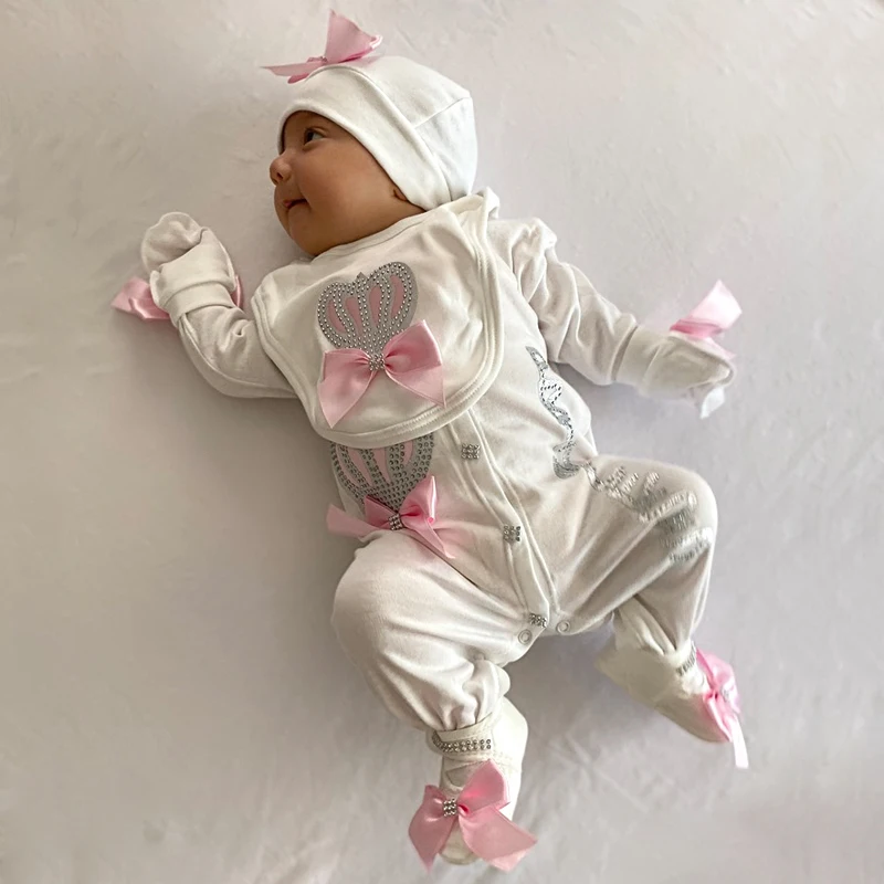 Baby Clothing Set for girl Newborn Baby Rompers Girls Boys Clothes 5 pcs Set Male King Girls Queen Babies Overalls Clothing Cute Newborn Jumpsuit Toddler baby clothes in sets	