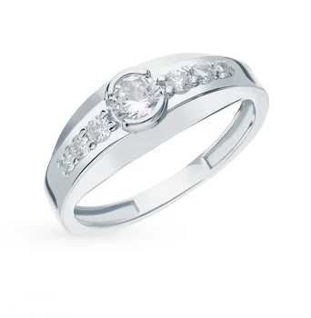 

Silver ring with cubic zirconia sunlight sample 925
