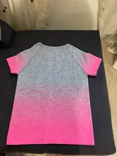 Fitness Tops T-Shirt-Sleeve Deporte Quick-Dry Running Womens Gym P096 Tees Mujer