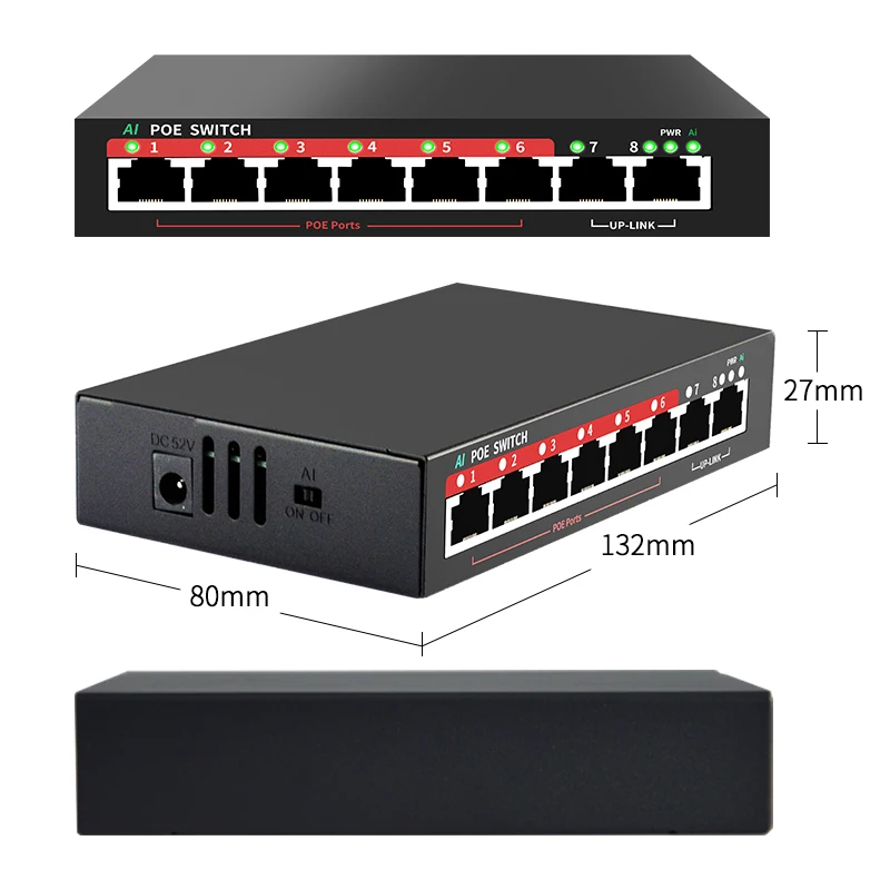 Interruptor do Ponto de Entrada do Porto de Steamemo 48v 10 100mbps 90w Interruptor Ethernet da Fonte de Alimentação Externa para a Câmera ip ap sem Fio - Imagem 6