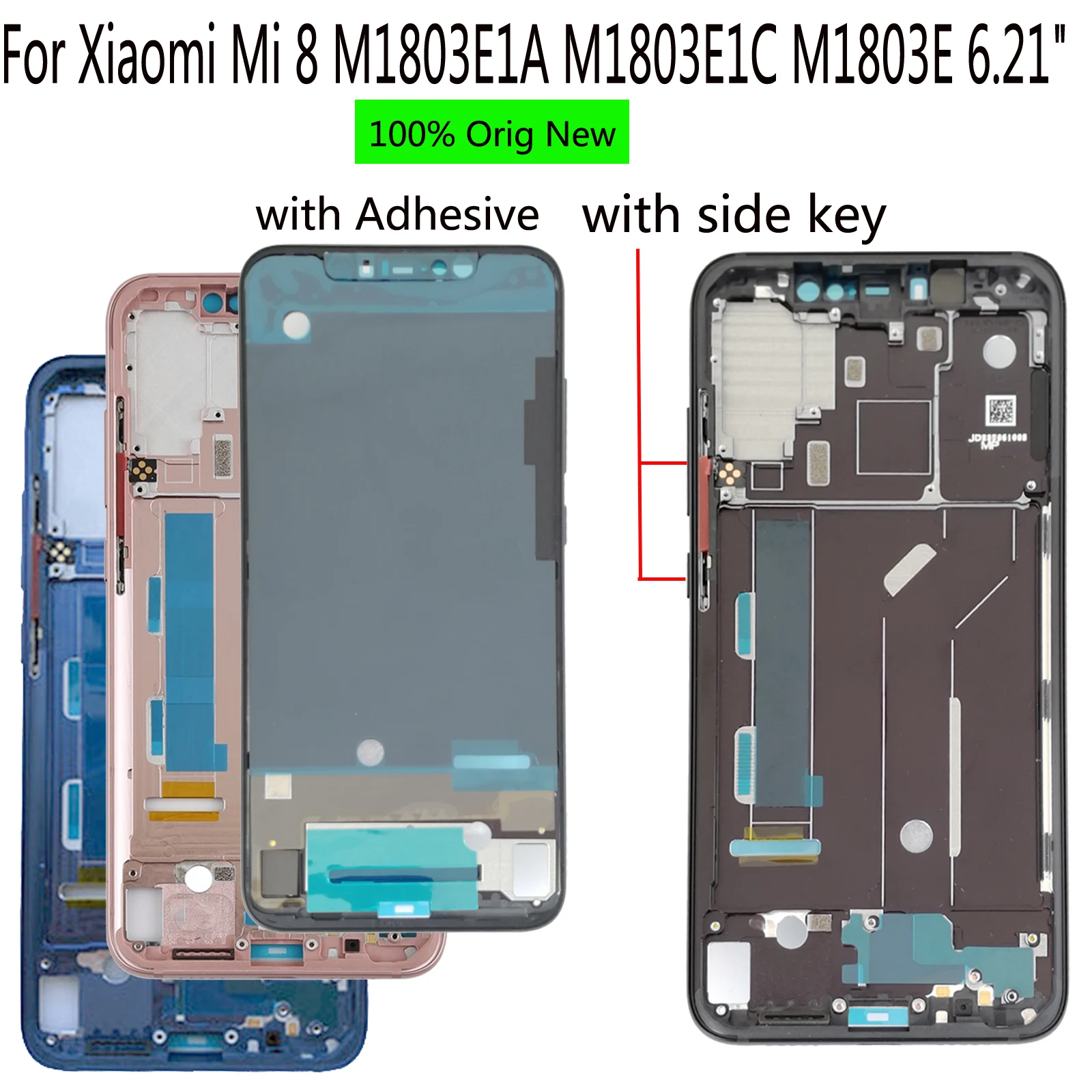 6,2" для Xiaomi mi 8 M1803E1A M1803E1C M1803E металлический передний mi ddle ЖК-экран Корпус рамка