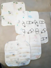 Toalla infantil de muselina para bebé, pañuelos de dos capas, toalla de 6 capas, de algodón, tejido denso, de 5 a 10 Uds.
