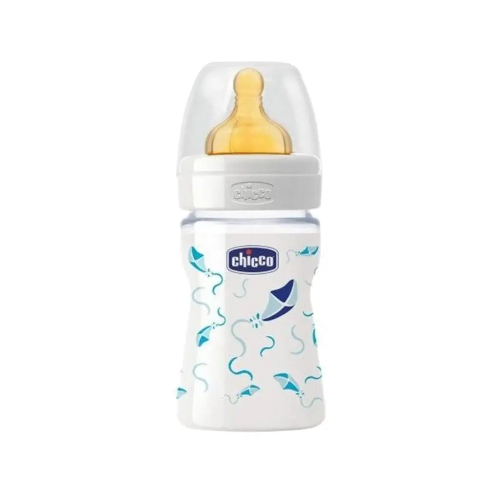 Chicco wellbeing glass baby bottle boys 150ml rubber newborn baby milk bottle medicine PP