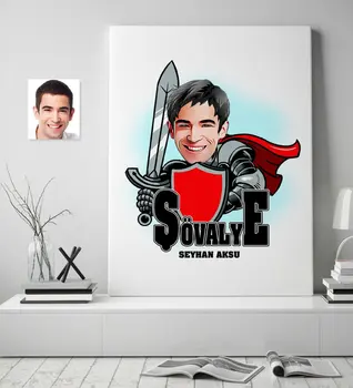 

Personalized Custom Knight Caricature Of Canvas print (50x70 cm.) 2